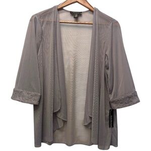 Elegant Sheer Gray Lace‎ Trim Robe